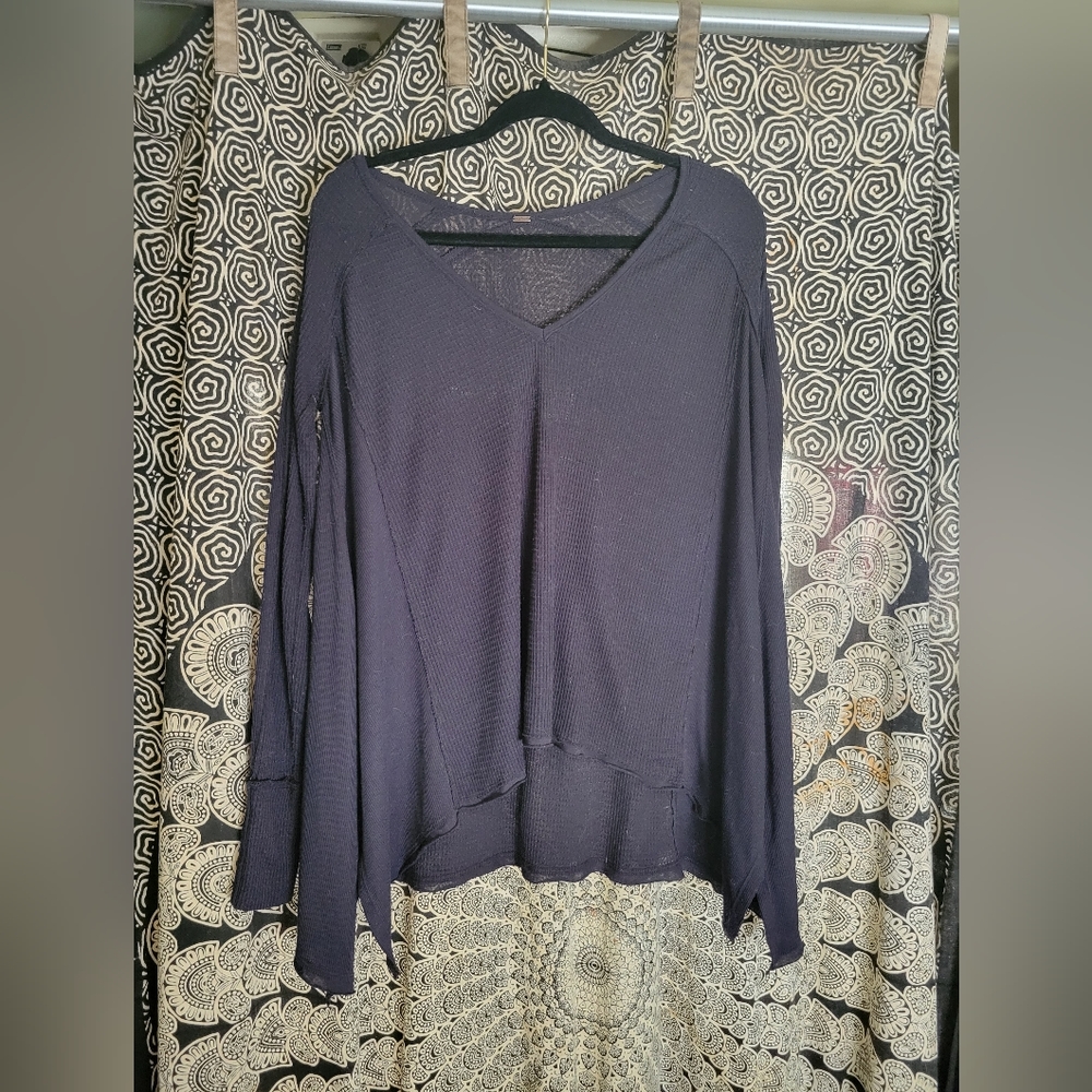 Free People Waffle Knit Top